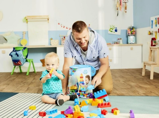 Mega Bloks Big Building Bag - Blue (80 Pieces)