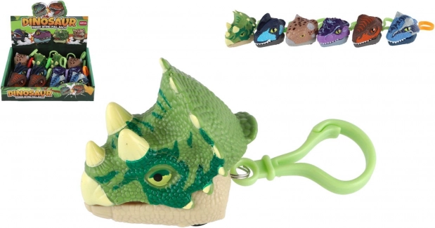 Porte-clés dinosaure avec moteur à inertie 6 cm