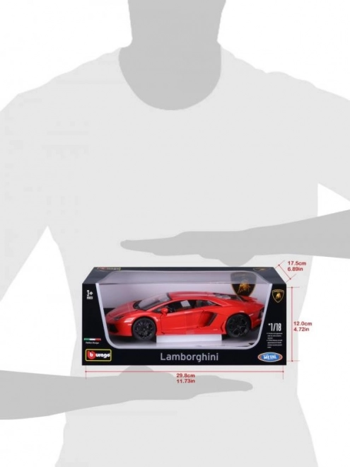 Bburago Lamborghini Aventador LP700-4 Diecast Model in Metallic Orange