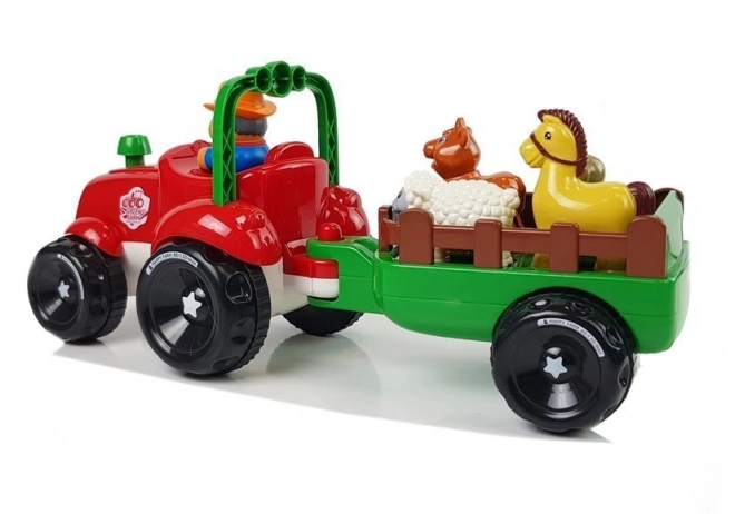 Farm Tractor with Trailer and Animals for Toddlers