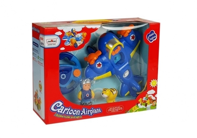 Remote Control Musical Airplane Toy with Steering Wheel