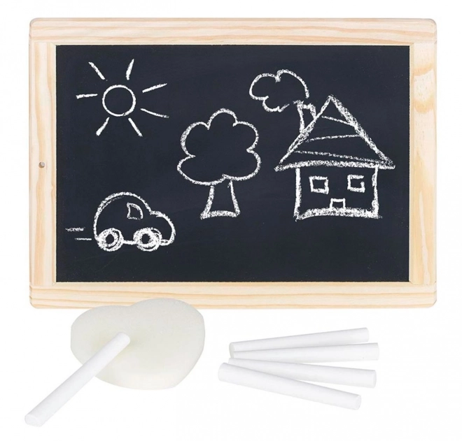 Double-Sided Black Chalkboard with Chalks