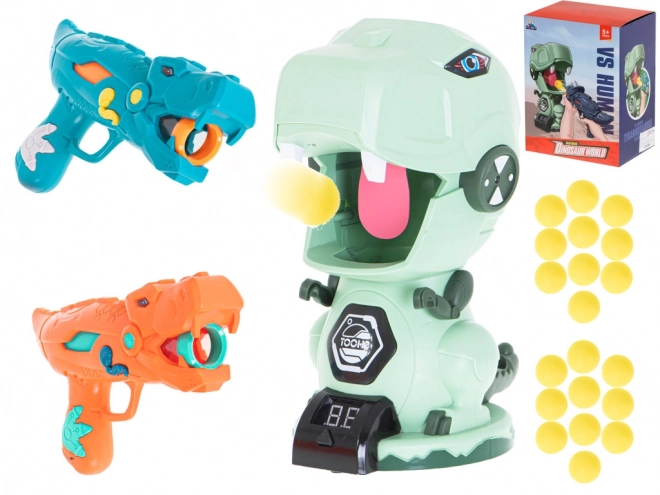 Dinosaur Shooting Game with Dual Foam Blaster Set