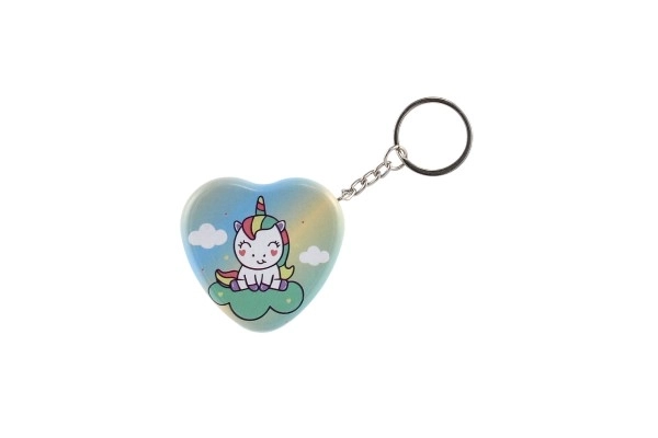 Heart-Shaped Unicorn Metal Keychain Box