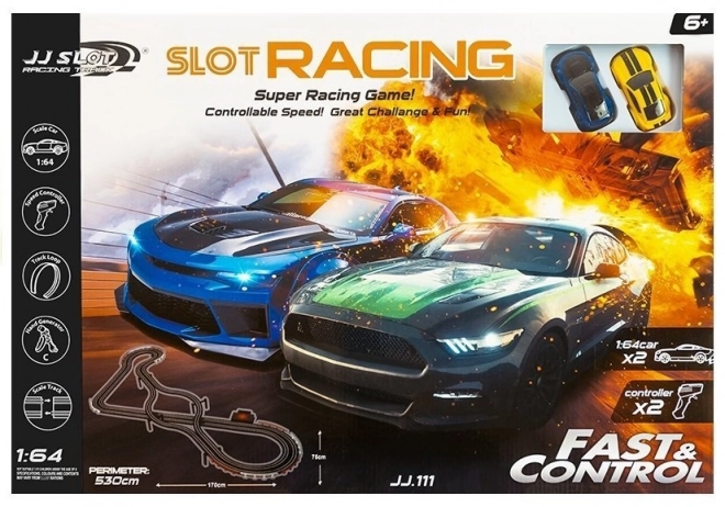 Racing Track with Slot Cars Set