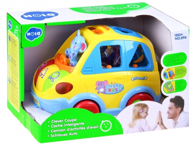Interactive Smart Bus for Kids 18m+ with Sounds, Lights, Shape Sorter, and Transforming Blocks