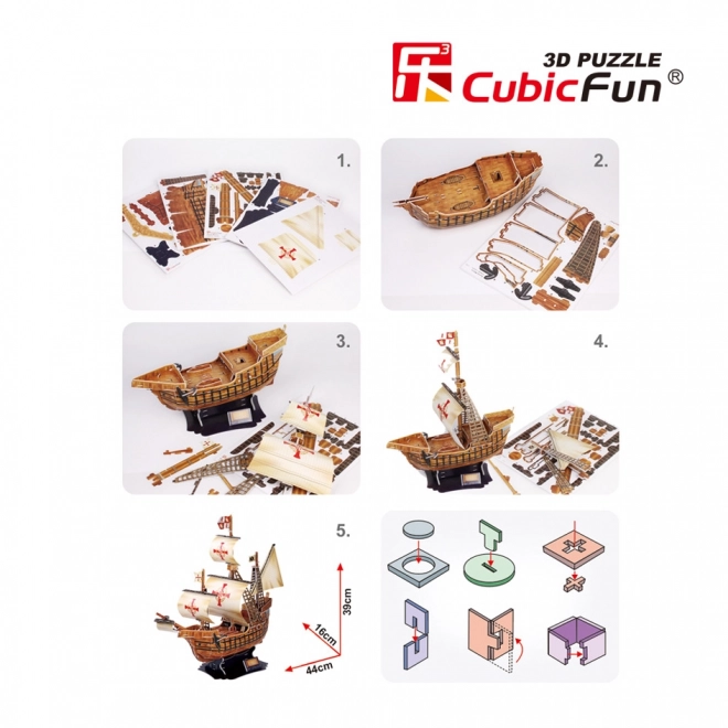 3d puzzle santa maria