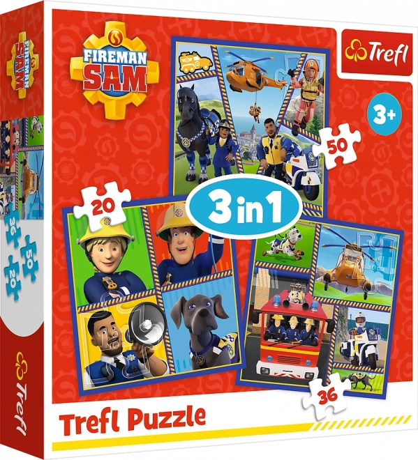 Fireman Sam's Day Puzzle Set 3-in-1