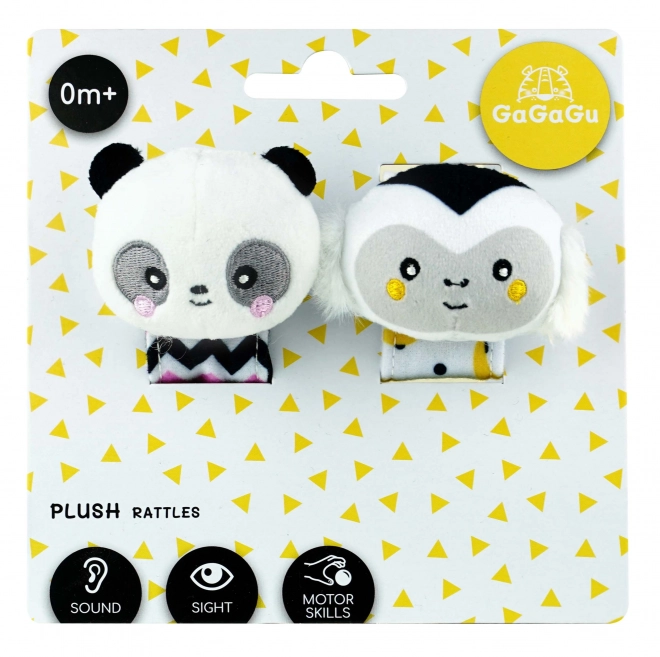 Baby Wrist Rattle Monkey and Panda