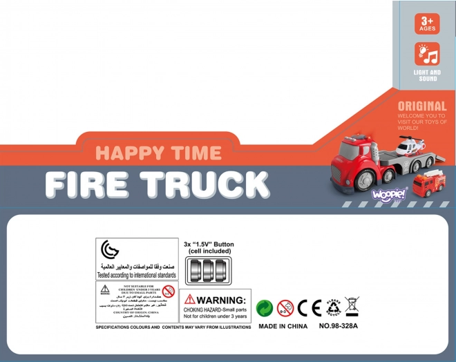 Červená Hasičská Dodávka CITY TRUCK se Zvukovými a Světelnými Efekty