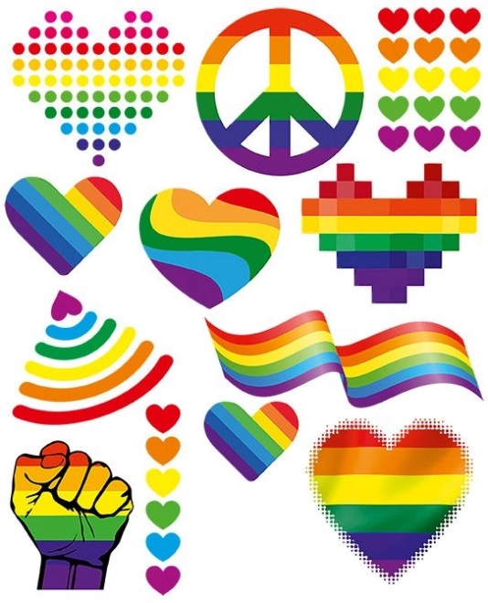 Rainbow Iron-On Patches Large Sheet