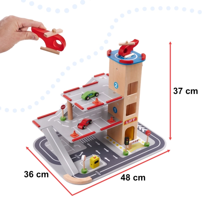 Wooden Multi-Level City Parking Garage