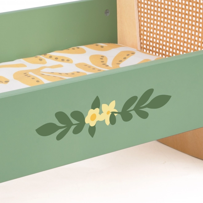 Vintage Wooden Cradle for Dolls