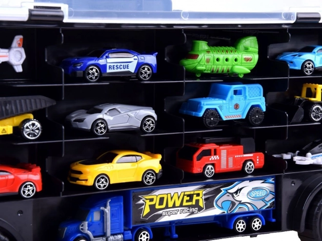 large truck with toy cars set