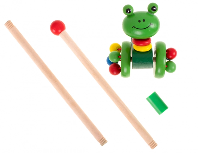 Wooden Push-Along Frog Toy