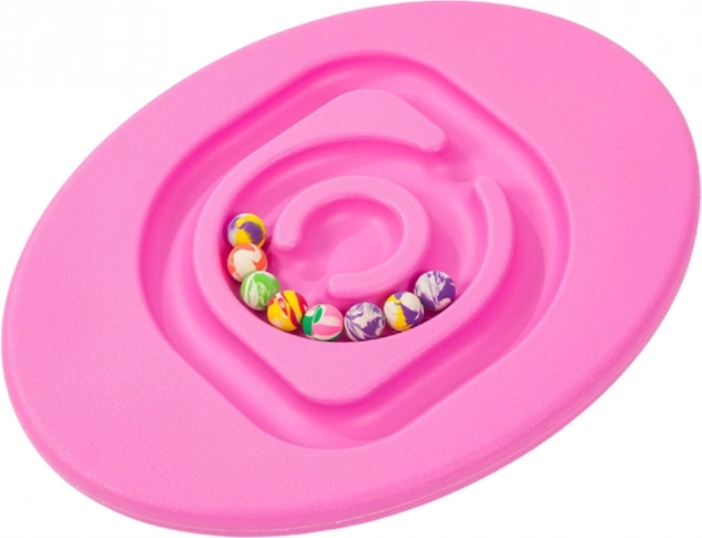 Rosa Sensorik-Balancierbrett für Kinder mit Gummibällen