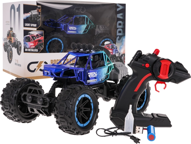 RC crawler REAL ROCK with smoke function 1:16 – Blue