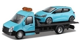 Tow Truck with Renault Clio Blue by Bburago