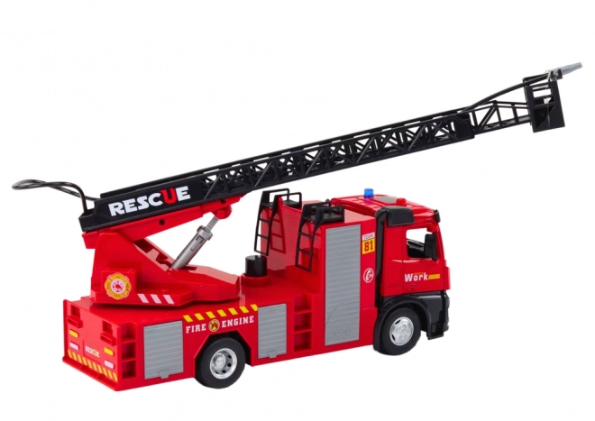 Fire Truck With Ladder Light Sound Water Red