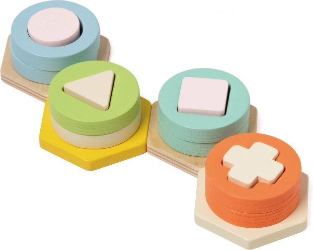 Montessori věž na třídění tvarů a barev CLASSIC WORLD