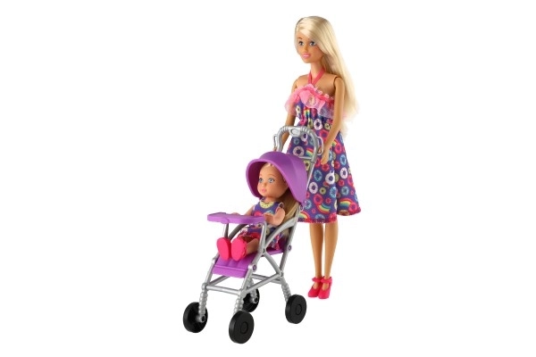 Anlily Mother Doll with Baby and Stroller Set