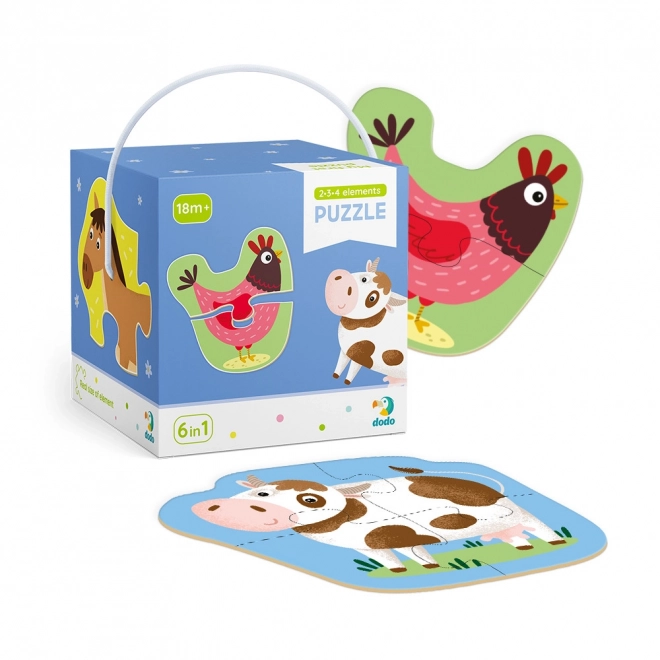 Puzzle 2-3-4 Pieces Domestic Animals