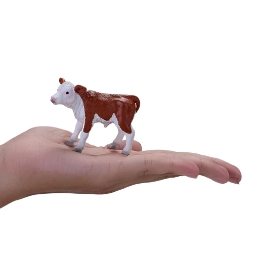 Realistic Mojo Hereford Calf Figurine