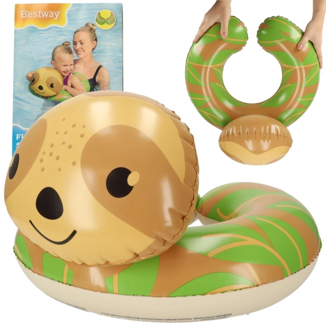 Inflatable Swim Ring with Sloth Design for Kids