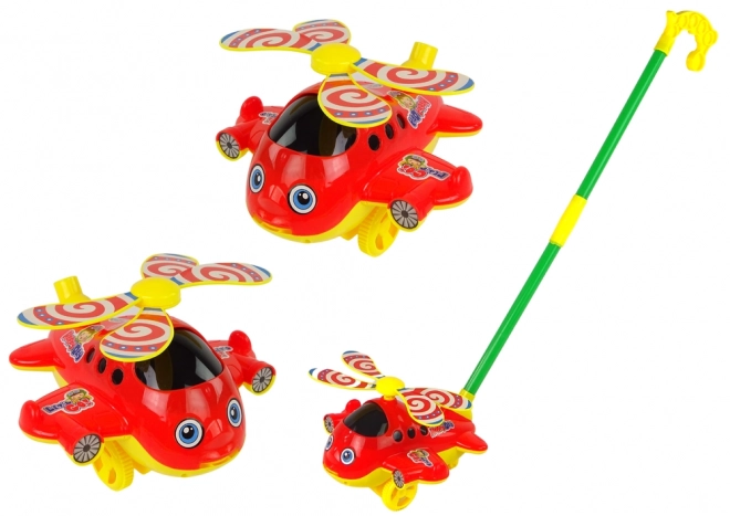 Cheerful Push-Along Toy Plane