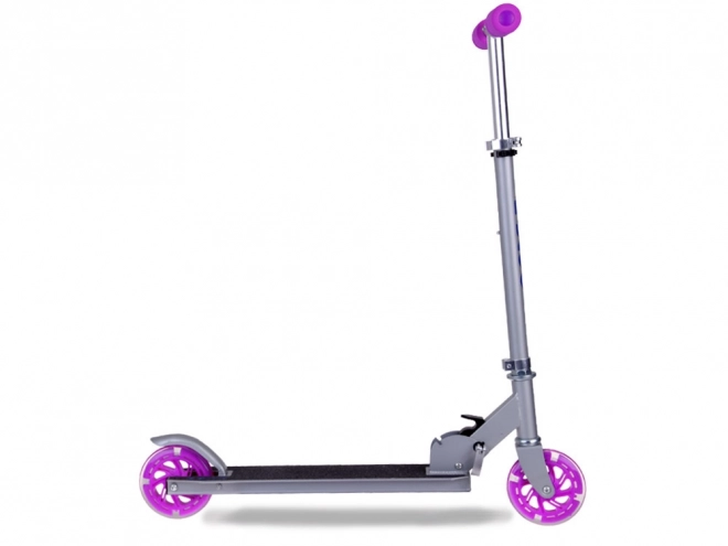 Foldable Children's Scooter with Light-Up Wheels – Purple