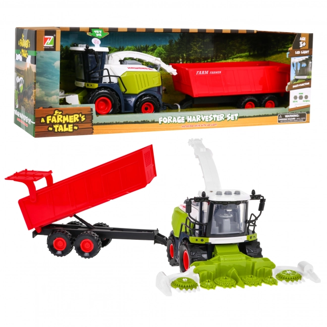 Interactive Combine Harvester with Trailer for Children 3+ with Light and Sound Effects