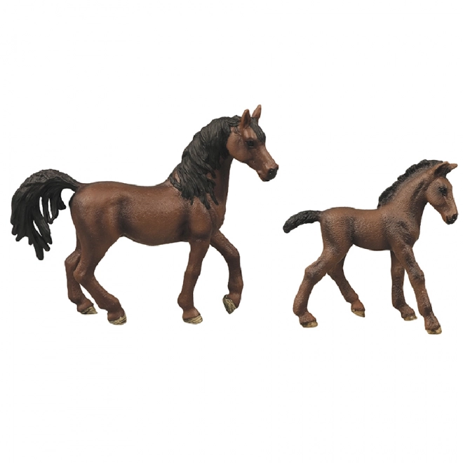 Horse and Foal with Enclosure Toy Set