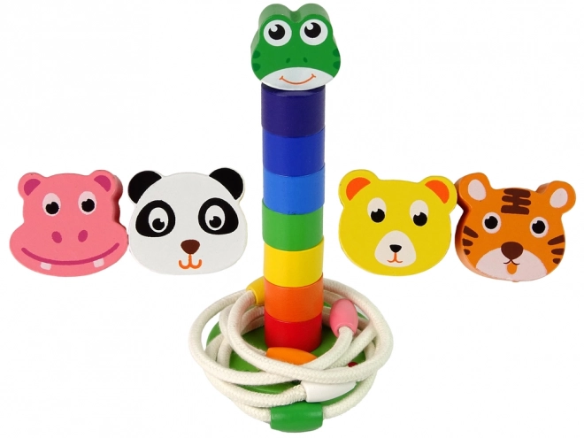 Wooden Educational Stackable Animal Pyramid