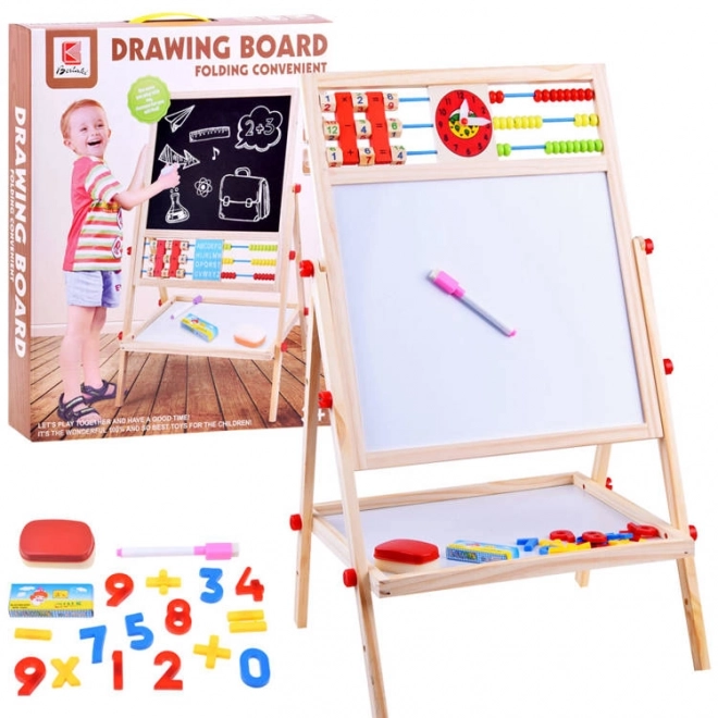 Dual-Sided Chalk and Magnetic Board with Numbers