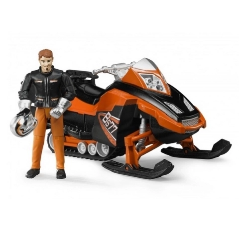 Snowmobile with Driver Figurine