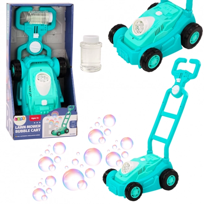 Bubble Machine Lawn Mower Ride-On with Handle Blue