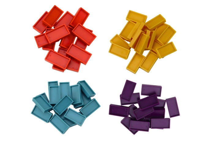 Four Colored Dominoes Sets