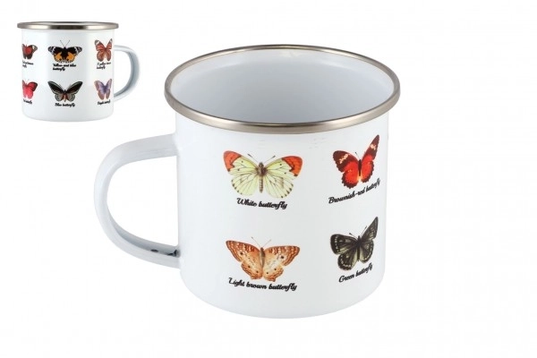 Enameled Butterfly Design Mug