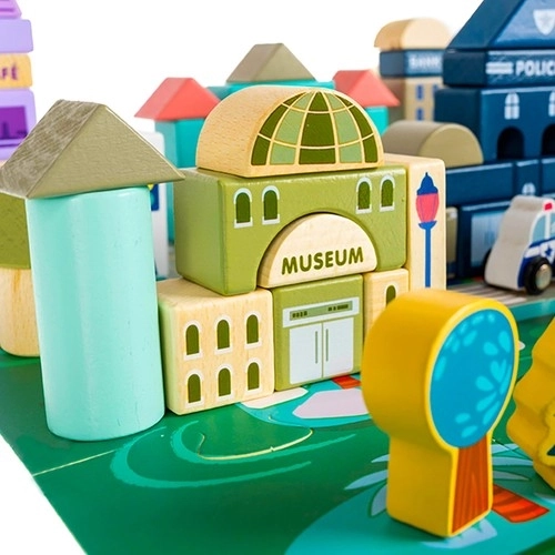 Wooden City Building Blocks Set