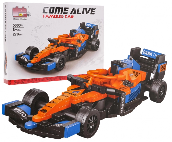 Orange F1 Race Car Block Set