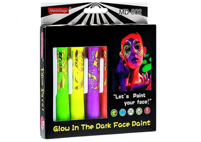 Neon Face Painting Set - 6 Markers