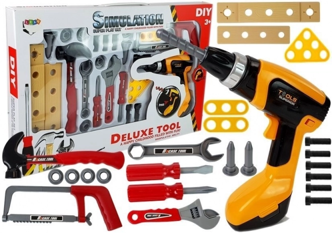 Kids Tool Set 29 Pieces with Drill and Hammer