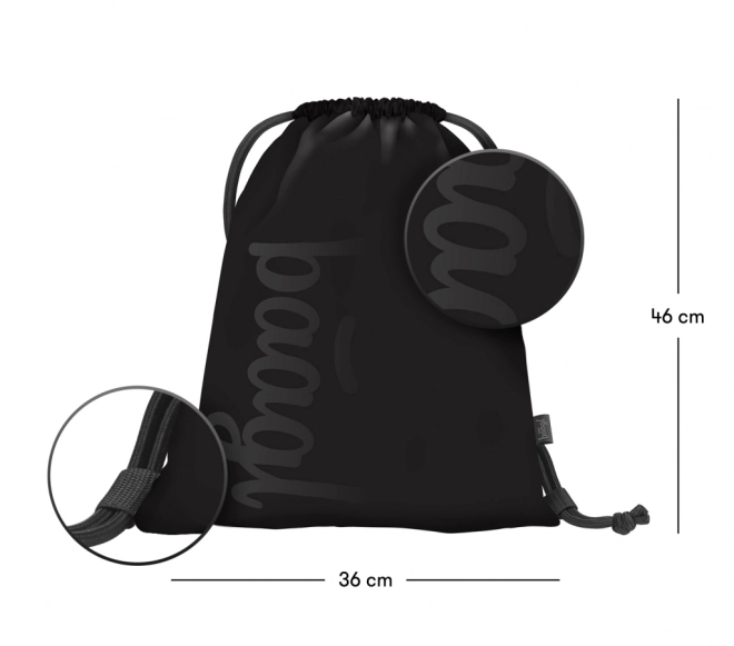 baagl set nero con tre articoli: zaino, astuccio e sacca
