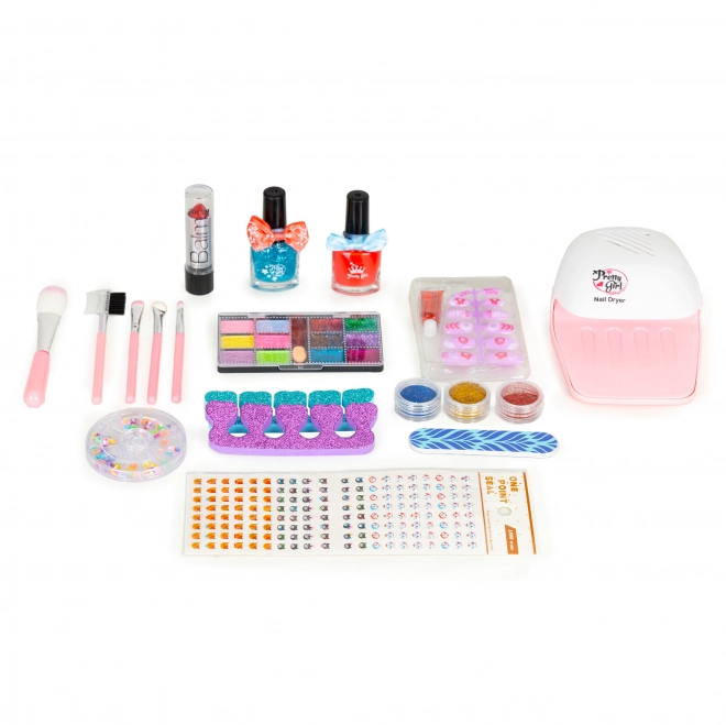 Children's Cosmetic Set with Mirror and UV LED Lamp