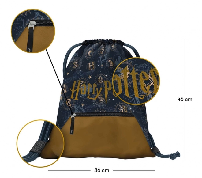 Harry Potter Hogwarts Drawstring Bag with Pocket