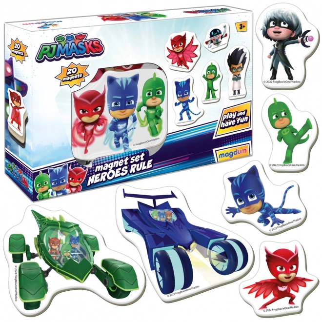 colorful pj masks magnets set