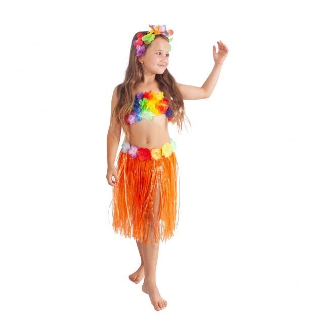Hawaiian Skirt for Kids Orange