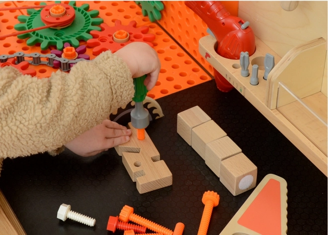 Wooden Workshop Table XXL Montessori STEM with Tools and Accessories Masterkidz