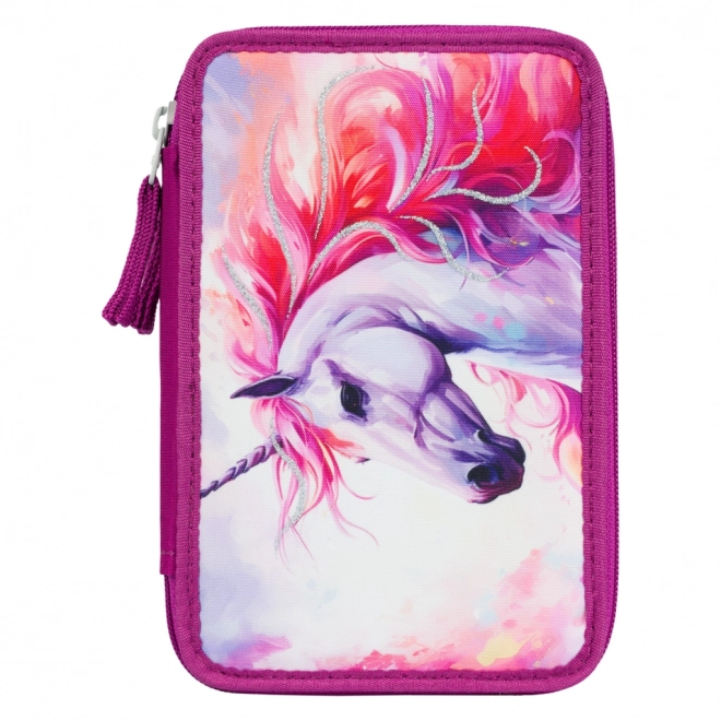 Baagl School Pencil Case Three-layer Unicorn Kingdom