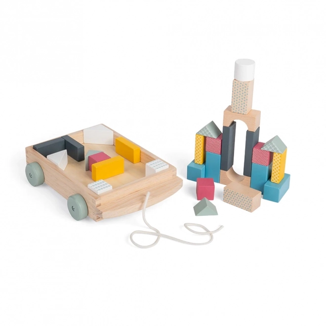 Wooden Block Cart by Bigjigs Toys